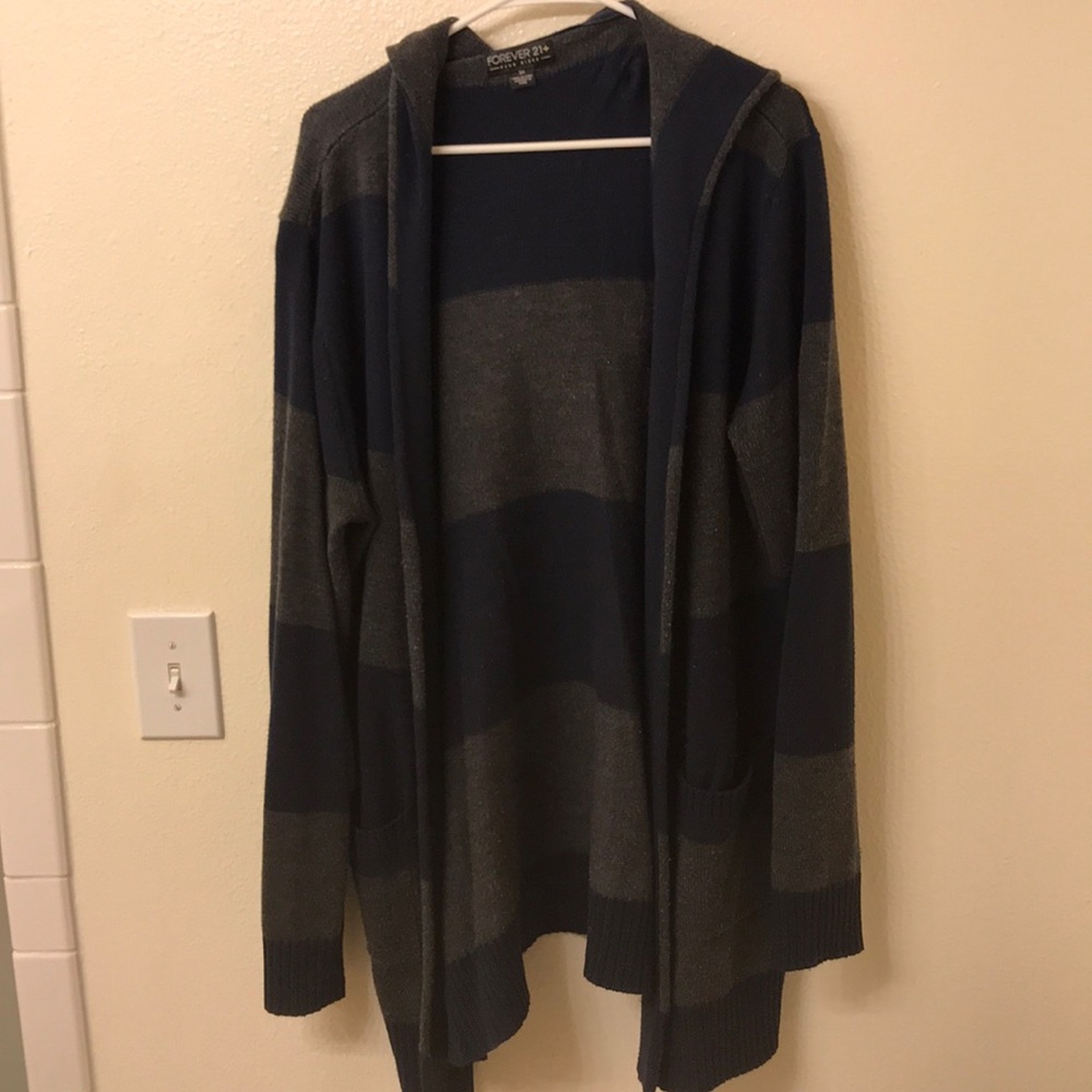 Oversized striped cardigan, 3x forever 21